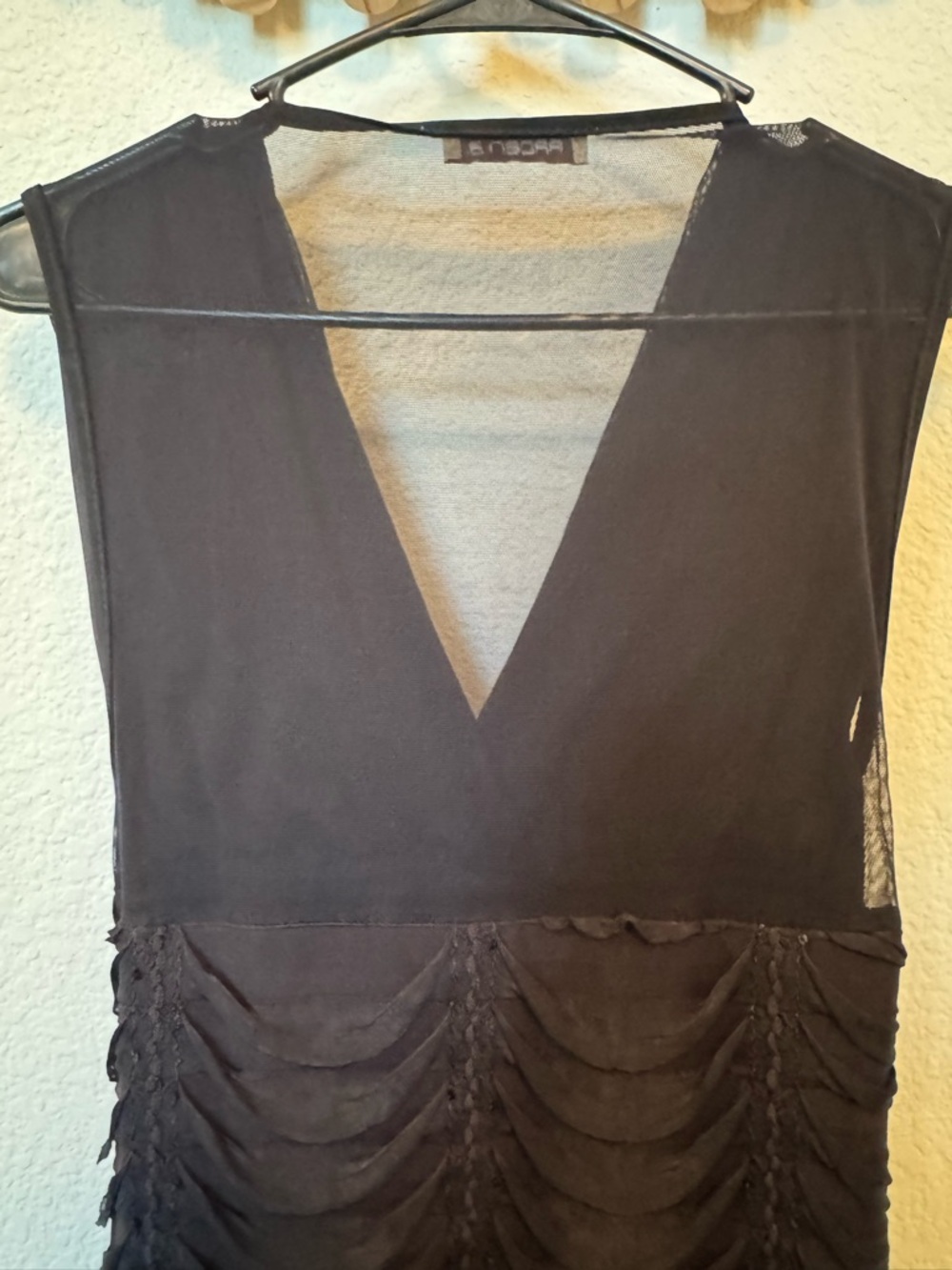 Black Sheer Ruched Cocktail Dress – Elegant & Flattering - Picture 4 of 5
